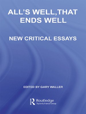 cover image of All's Well, That Ends Well